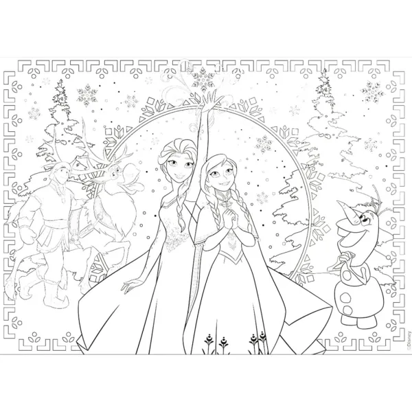 Frozen 2 u 1, puzzle od 250 dijelova i bojanka 50x35 cm - Lisciani slika 3