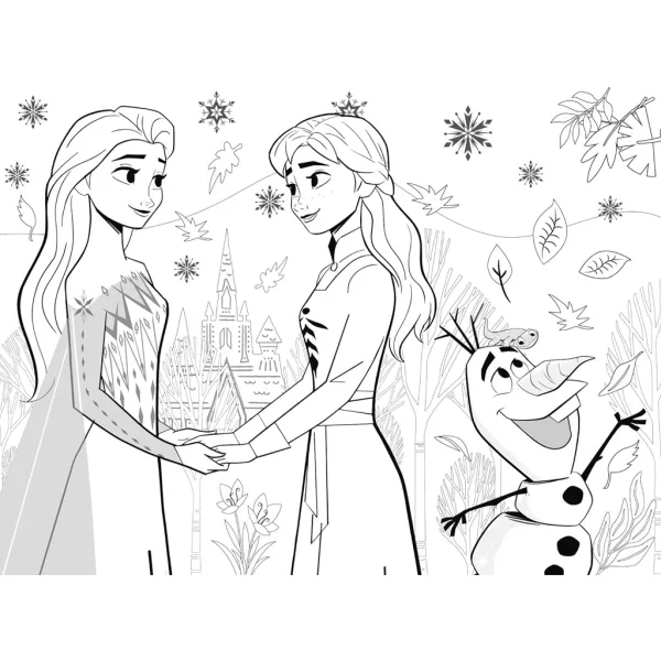 Frozen sestre 2 u 1, eco mini slagalica od 48 dijelova i bojanka 35x25 cm – Lisciani slika 3