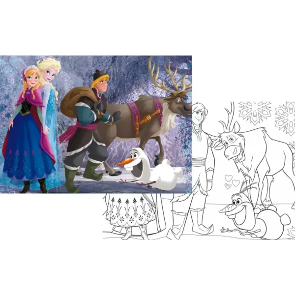 Frozen tim 2 u 1, puzzle od 108 dijelova i bojanka 70x50 cm – Lisciani slika 2