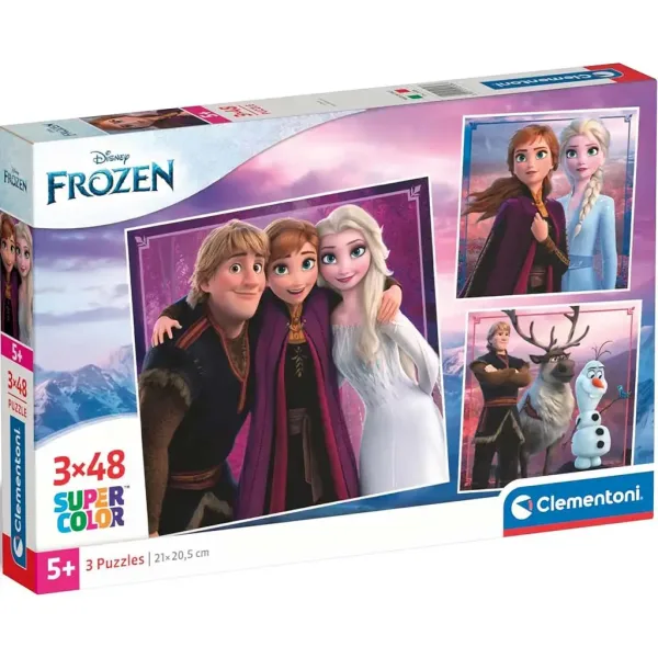 Glavni likovi Frozena 3x48 komada Supercolor puzzle - Clementoni slika 1