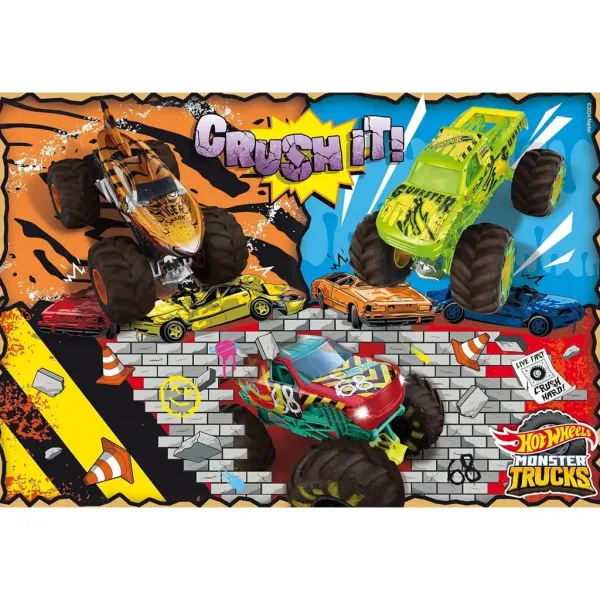 Hot Wheels Monster Trucks 2 x 60-dijelna maxi podna slagalica 50x35 cm - Lisciani slika 2