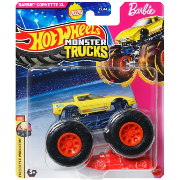 Hot Wheels Monster Trucks: Barbie Corvette XL autić 1/64 - Mattel slika 1