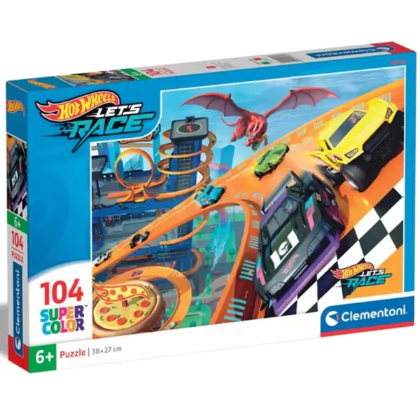 Hot Wheels utrka 104-dijelna supercolor slagalica - Clementoni slika 1