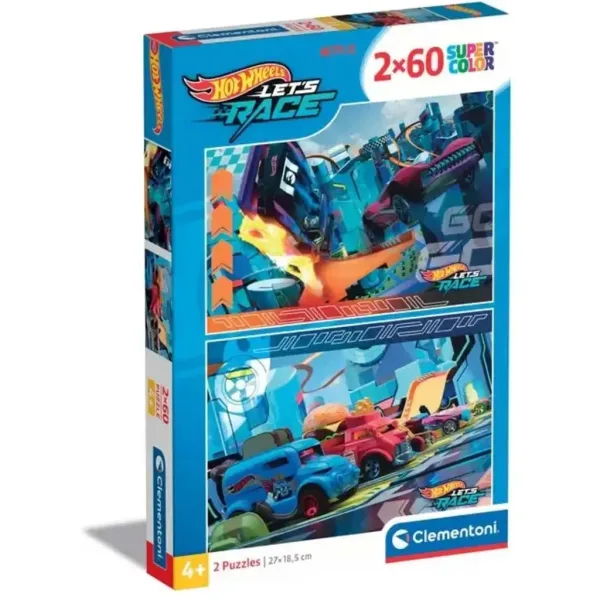 Hotwheels 2x60 komada Supercolor puzzle - Clementoni slika 1