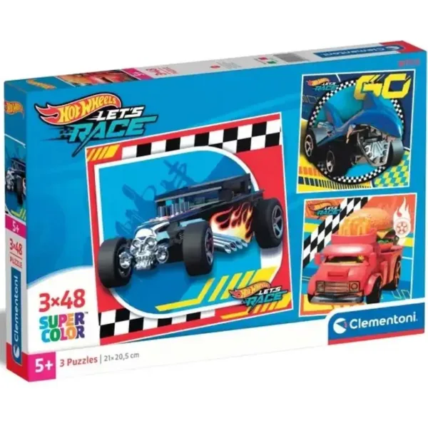 Hotwheels 3x48 komada Supercolor puzzle - Clementoni slika 1