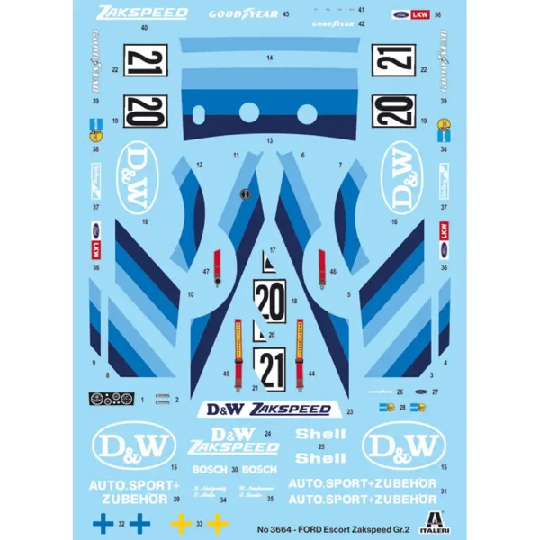 Italeri 1/24 Ford Escort Zakspeed Gr.2 automodel slika 2