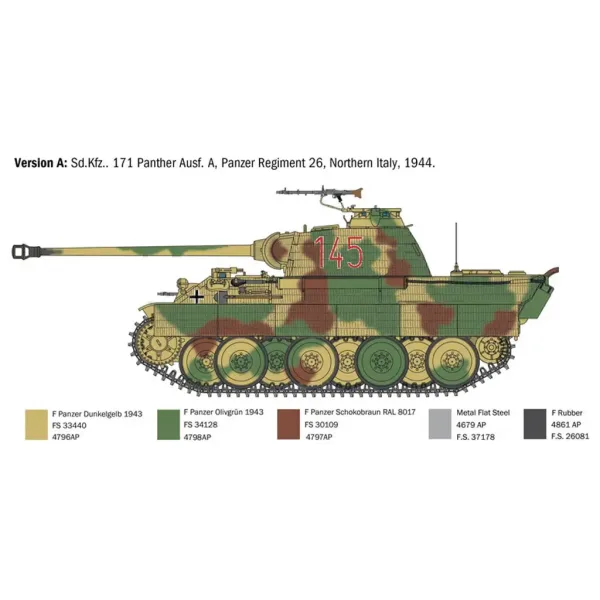 Italeri 1/35 Sd.Kfz. 171 Panther Ausf. A tenk maketa slika 3