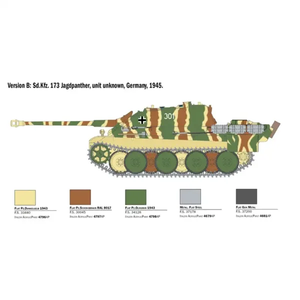 Italeri 1/35 Sd.Kfz.173 Jagdpanther maketa tenka s posadom u zimskim uniformama slika 3