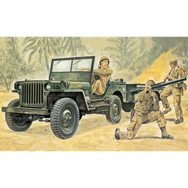 Italeri 1/35 Willys MB vojni Jeep s prikolicom maketa vozila slika 7