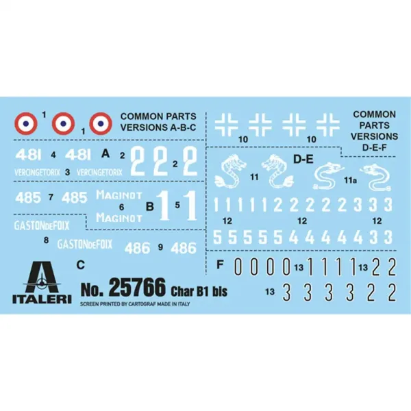 Italeri 1/56 Char B1 Bis tenk maketa slika 2