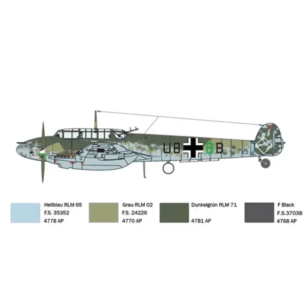 Italeri 1/72 Bf 110 C Zerstörer lovački avion maketa slika 3