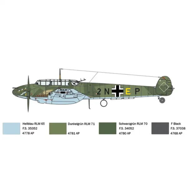 Italeri 1/72 Bf 110 C Zerstörer lovački avion maketa slika 4