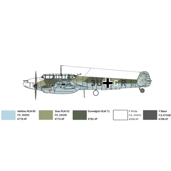 Italeri 1/72 Bf 110 C Zerstörer lovački avion maketa slika 5