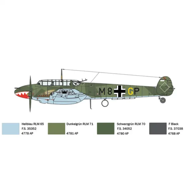 Italeri 1/72 Bf 110 C Zerstörer lovački avion maketa slika 6
