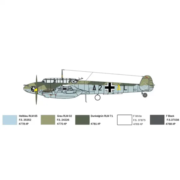 Italeri 1/72 Bf 110 C Zerstörer lovački avion maketa slika 7