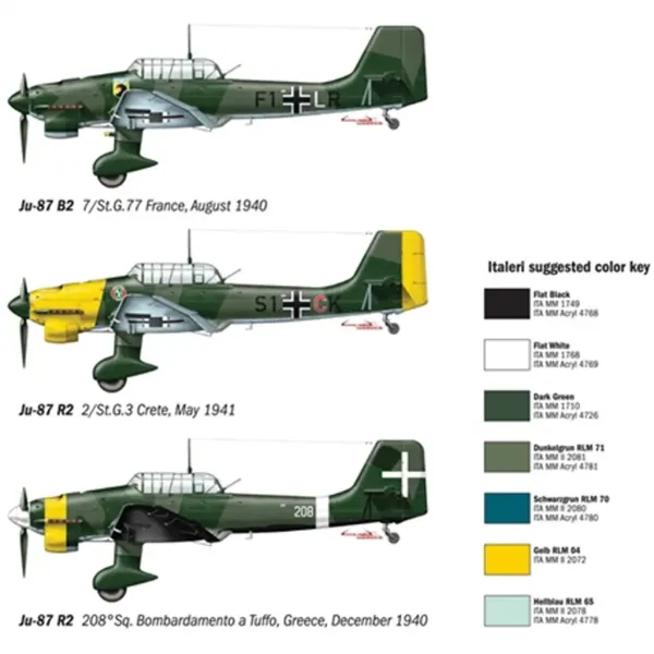 Italeri 1/72 Ju-87 B2/R2 Stuka ronilački bombarder maketa aviona slika 3