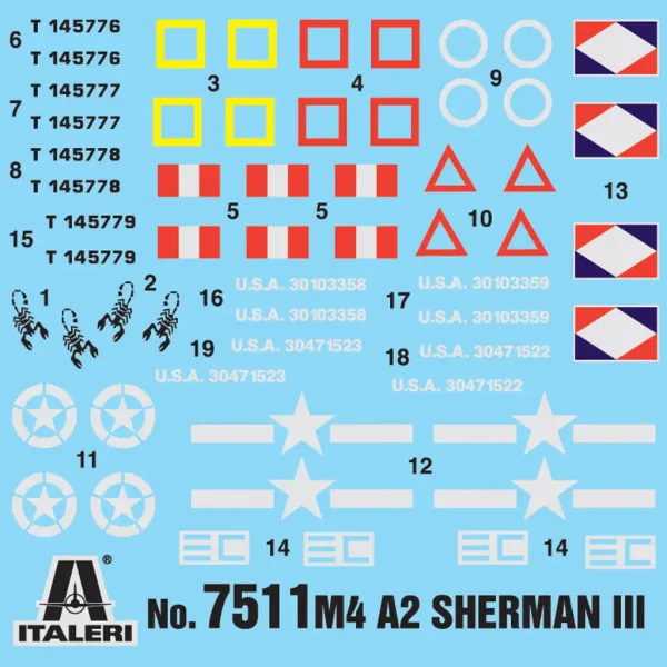 Italeri 1/72 M4A2 Sherman III tenk 2-komadni maket set slika 2