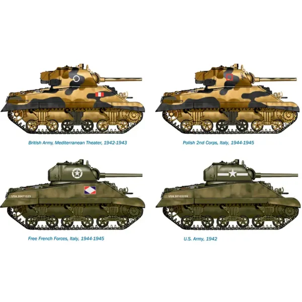 Italeri 1/72 M4A2 Sherman III tenk 2-komadni maket set slika 3