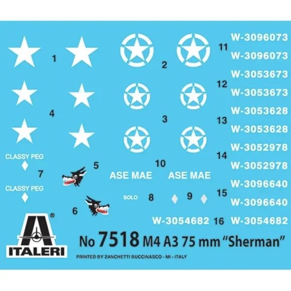Italeri 1/72 M4A3 75mm Sherman tenk 2-komadni maket set slika 2