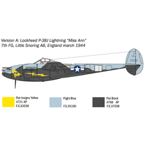 Italeri 1/72 P-38J Lightning maketa zrakoplova slika 3