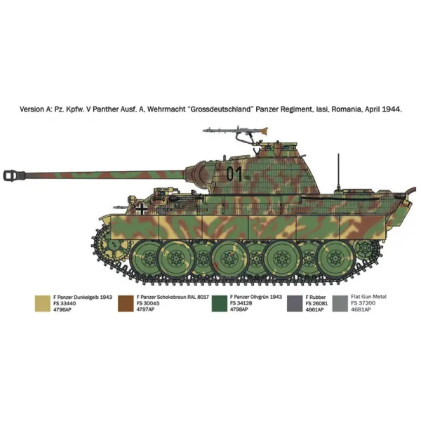 Italeri 1/72 Pz. Kpfw. V Panther Ausf. A maketa tenka Panther slika 3