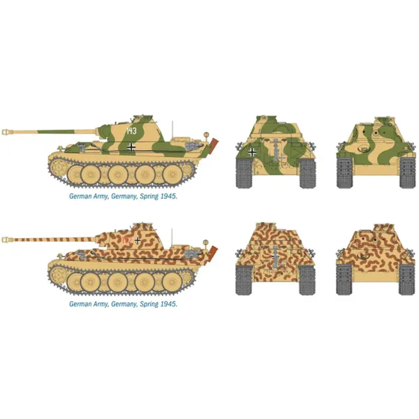 Italeri 1/72 Pz. Kpfw. V Panther Ausf. G Panther tenk 2-komadni maket set slika 4