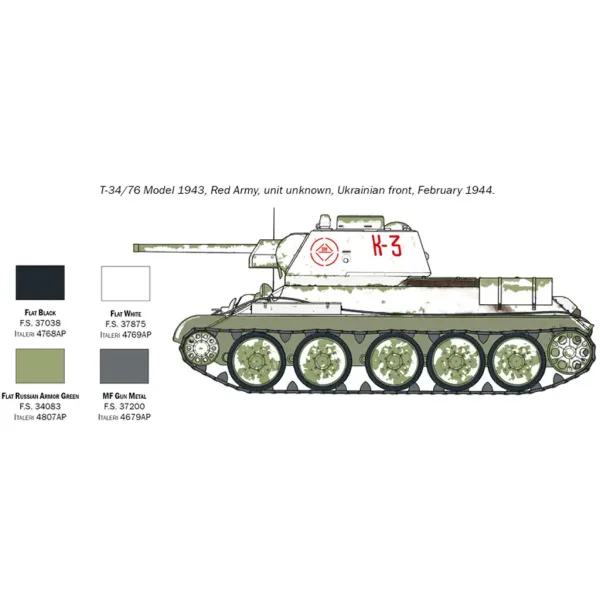 Italeri 1/72 T-34/76 Model 1943 maketa tenka slika 4