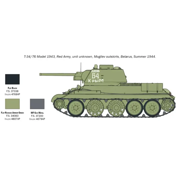 Italeri 1/72 T-34/76 Model 1943 maketa tenka slika 5