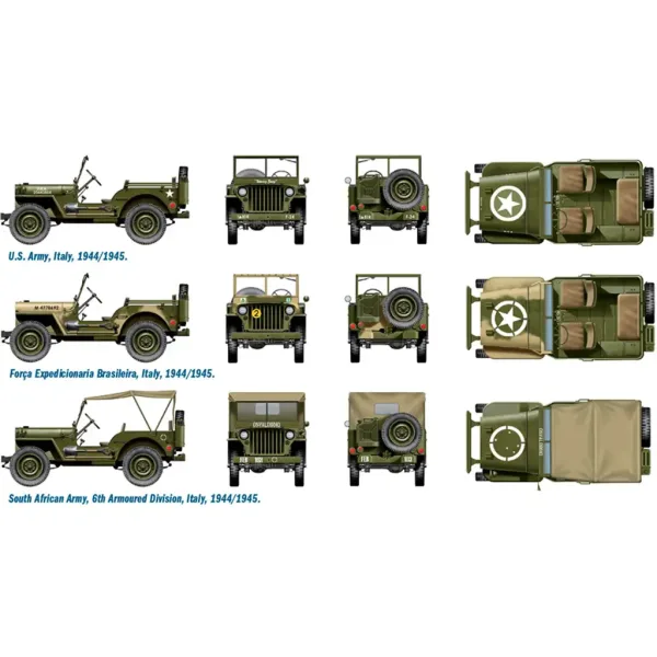 Italeri 1/72 Willys Jeep 1/4 ton 4x4 vojna vozila set maketa od 2 komada slika 3