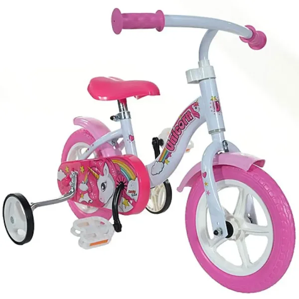Jednorog ružičasto-bijeli dječji bicikl veličine 10 - Dino bikes bicikl slika 2
