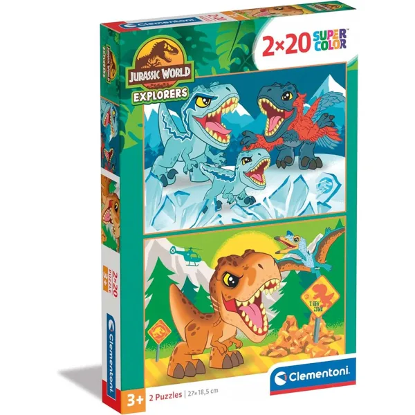 Jurassic World 2x20 komada Supercolor puzzle - Clementoni slika 1