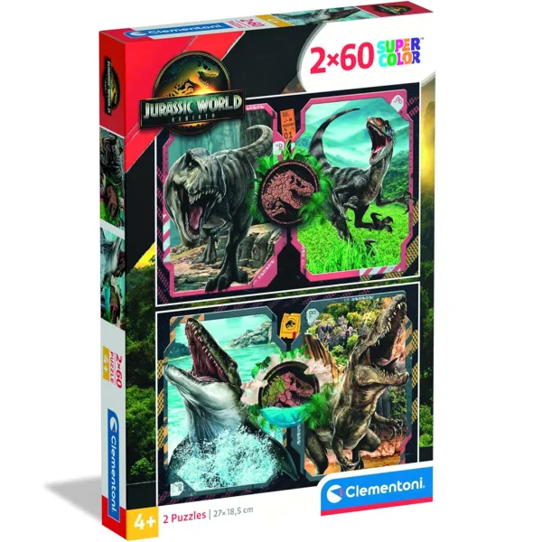 Jurassic World ponovno rođenje 2x60-dijelni Supercolor puzzle - Clementoni slika 1