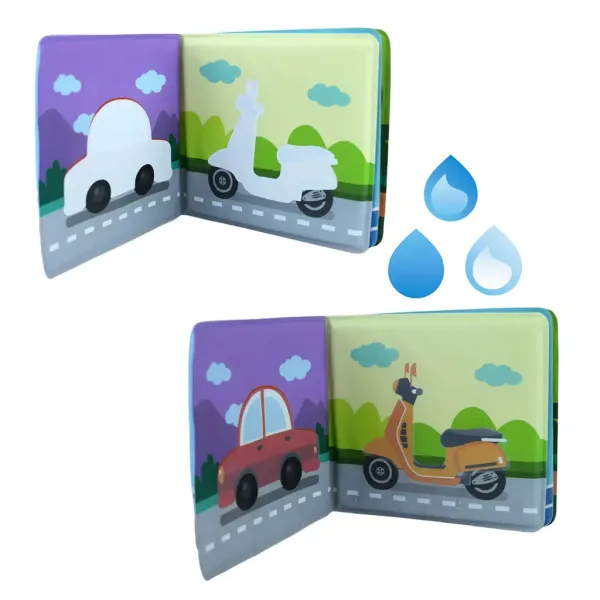 Knjiga za bebe: Vozila meka knjiga za kupanje 14x13cm slika 3