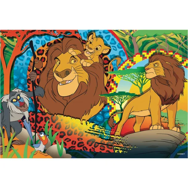 Kralj lavova 2 u 1 puzzle od 24 dijela i bojanka 50x35 cm - Lisciani slika 2