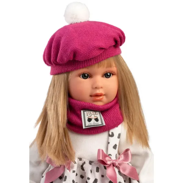 Llorens: 40 cm Carla lutka s ružičastom kapom i modernom torbicom slika 4