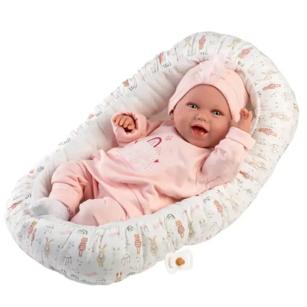 Llorens: Mimi, nasmijana beba od 42 cm s duducom i gnijezdom za bebe slika 4