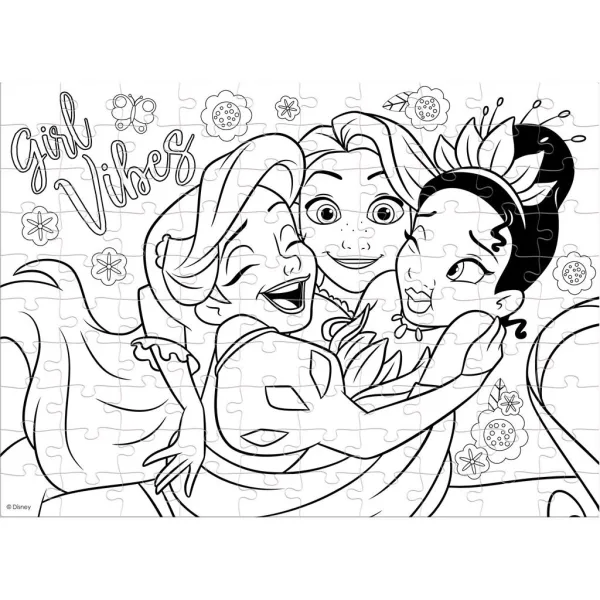 Luna: Disney princeze 2 u 1, puzzle za bojanje od 100 dijelova slika 3