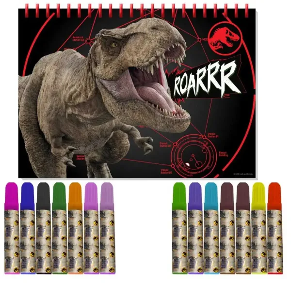 Luna: Jurassic World set za bojanje sa šablonom i naljepnicama 54 x 47 cm slika 2