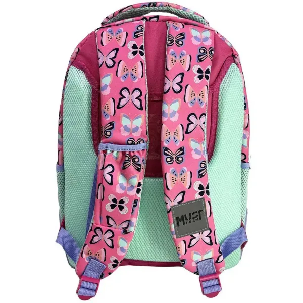 Luna: Must Team školska torba s zaobljenim rubovima, motiv leptira, 3 pretinca, ruksak 32x18x43 cm slika 2