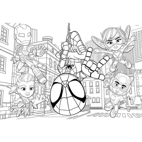 Marvel Spidey 2 u 1 maxi 2x24-dijelni puzzle i bojanka 50x35 cm - Lisciani slika 3