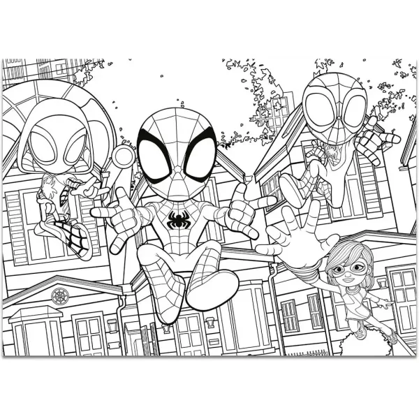Marvel Spidey 2 u 1 maxi 4x48-dijelni puzzle i bojanka 35x25cm - Lisciani slika 2