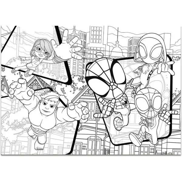 Marvel Spidey 2 u 1 maxi 4x48-dijelni puzzle i bojanka 35x25cm - Lisciani slika 3