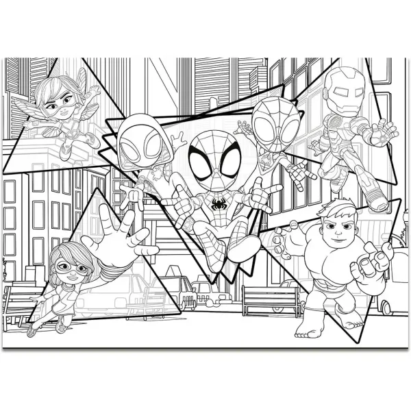 Marvel Spidey 2 u 1 maxi 4x48-dijelni puzzle i bojanka 35x25cm - Lisciani slika 4