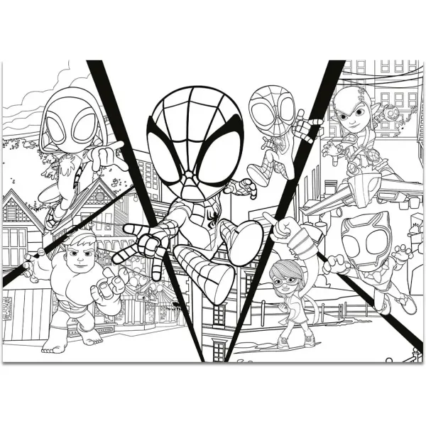 Marvel Spidey 2 u 1 maxi 4x48-dijelni puzzle i bojanka 35x25cm - Lisciani slika 5