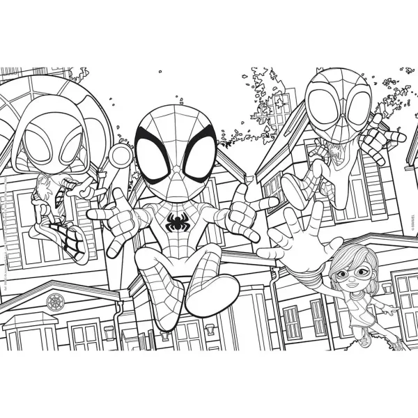 Marvel Spidey i njegov tim 2-u-1 puzzle od 24 dijela i bojanka 50x35 cm - Lisciani slika 2