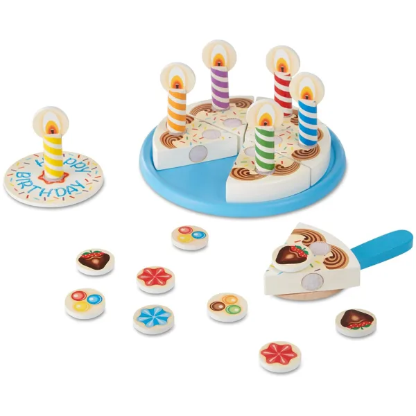 Melissa & Doug: Drvena rođendanska torta set za igru - Spin Master slika 2