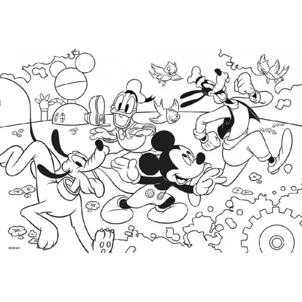 Mickey Mouse 2 u 1 maxi puzzle s 4x48 dijelova i bojanka 35x25 cm - Lisciani slika 3