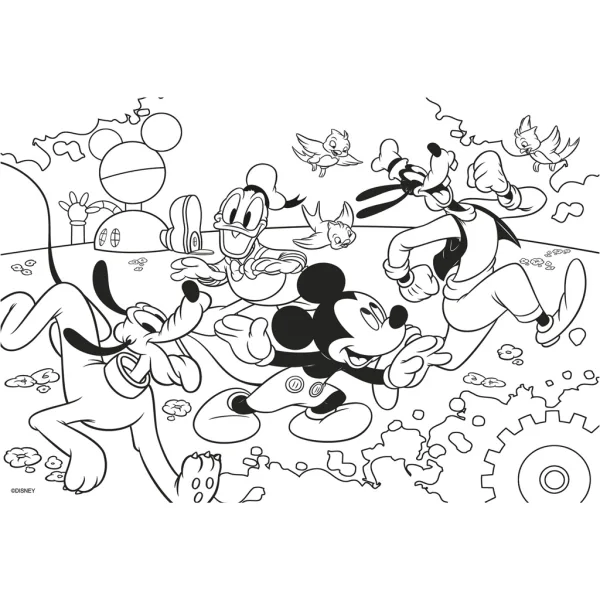 Mickey Mouse 2 u 1, puzzle od 250 dijelova i bojanka 50x35cm – Lisciani slika 3