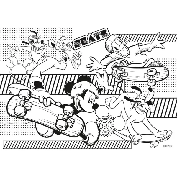 Mickey Mouse 2 u 1 puzzle od 60 dijelova i bojanka 50x35 cm - Lisciani slika 3