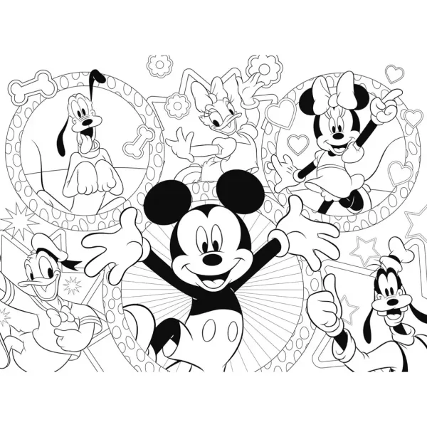 Mickey Mouse i prijatelji 2 u 1 24-dijelni Eco mini puzzle i bojanka 35x25cm - Lisciani slika 3